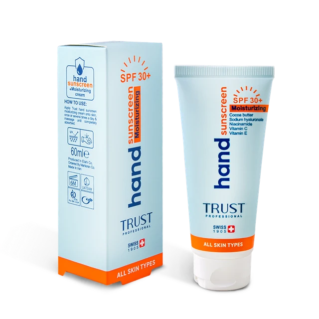 کرم تخصصی دست ضدآفتاب و آبرسان +SPF30 بی‌رنگ تراست | تراست ایران